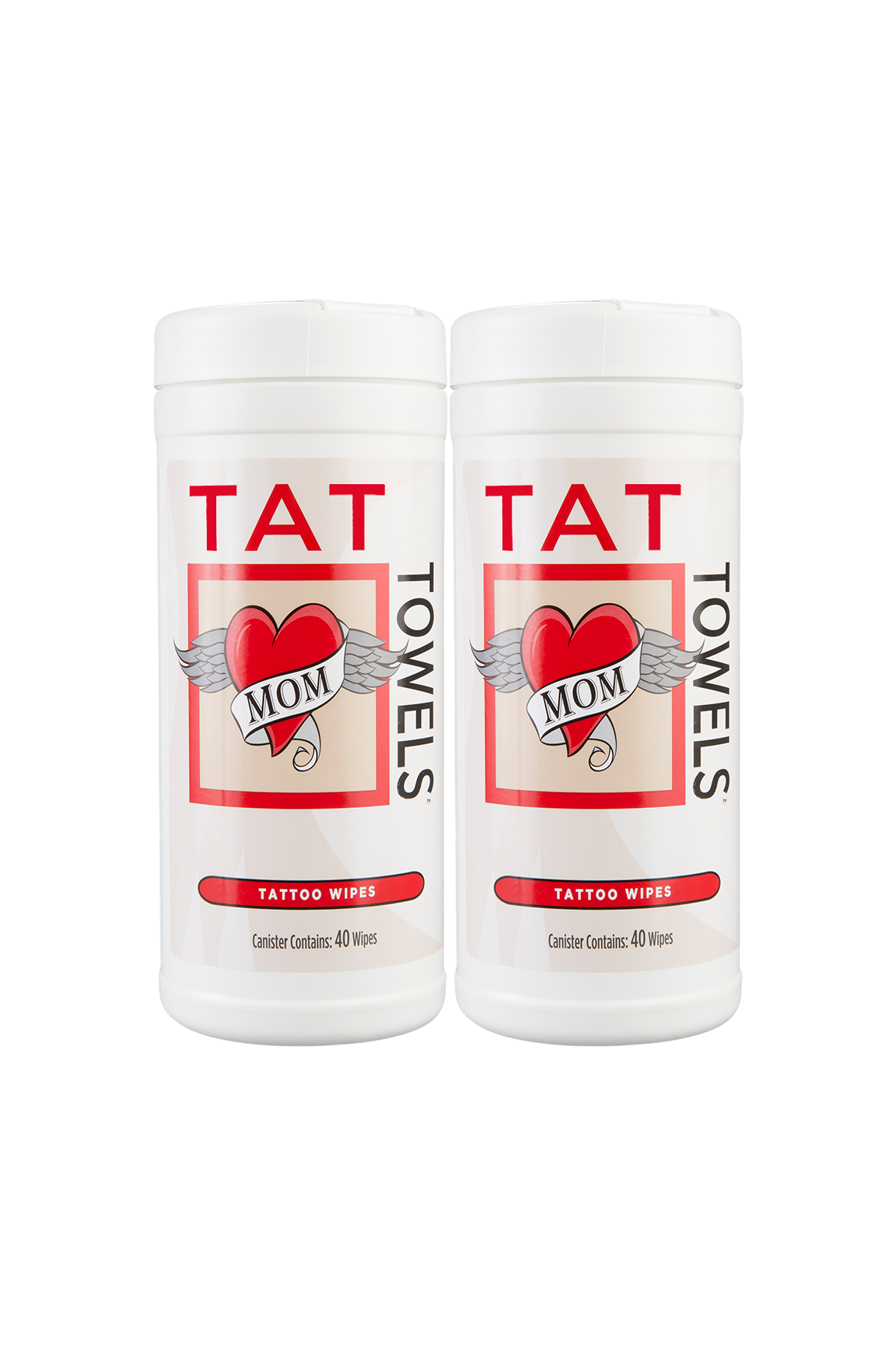 Tat Towels Moisturizing Tattoo Wipes™: Two Canisters (80ct)