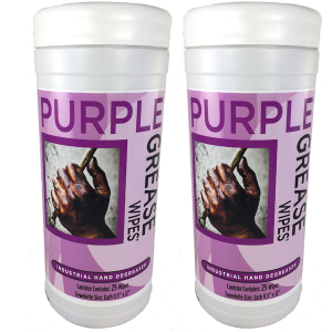 Purple Grease Wipes™: Two Canisters (50ct)