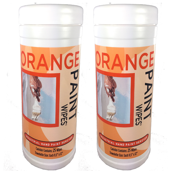 Orange Paint Wipes™: Two Canisters (50ct)